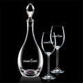 32 Oz. Crystalline Malvern Decanter w/ 2 Wine Glasses